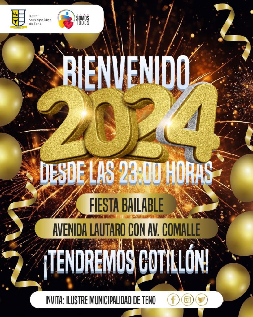 TENO RECIBIRÁ EL AÑO NUEVO CON FIESTA BAILBLE Y SIN PIROTECNIA