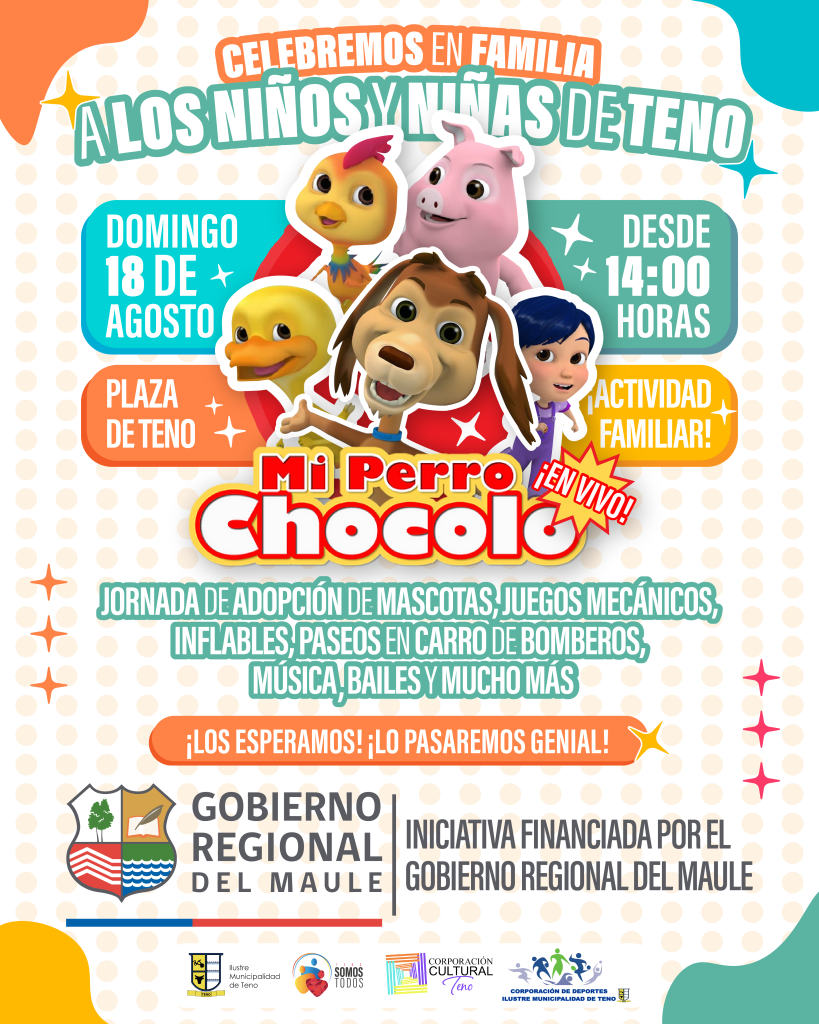 MUNICIPIO DE TENO CELEBRARÁ EN GRANDE EL DÍA DEL NIÑO  CON SHOW DEL PERRO CHOCOLO